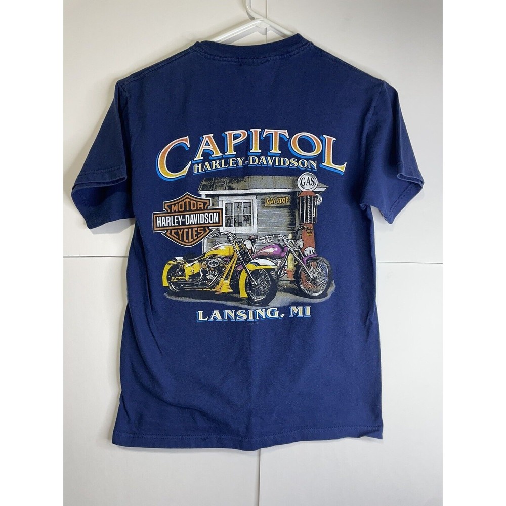 Harley Davidson Capitol Lansing Michigan T-Shirt Size Small Vintage 2004 USA